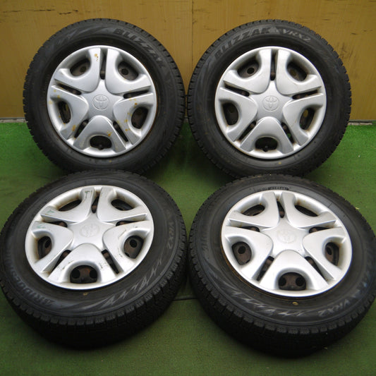 *送料無料*バリ溝!9.5分★トヨタ サクシード ワゴン 純正 スチール 175/65R14 スタッドレス ブリヂストン ブリザック VRX2 PCD100/4H★4013112Hス