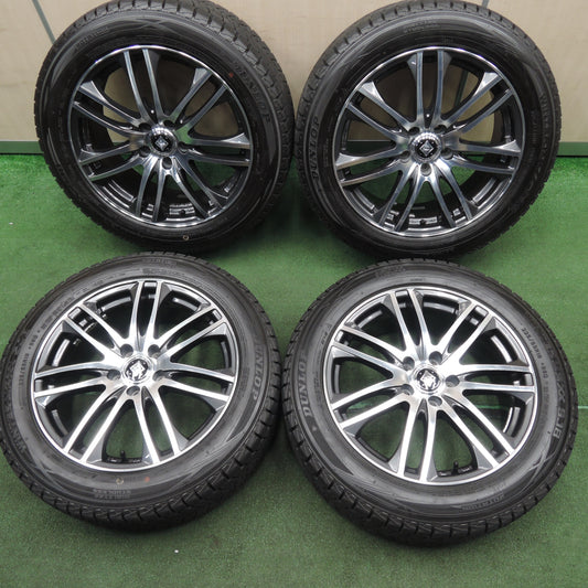 *送料無料* バリ溝!キレイ!9.5分★スタッドレス 225/55R18 ダンロップ ウインターマックス SJ8 RiZLEY ライツレー 18インチ PCD114.3/5H★4022202TNス