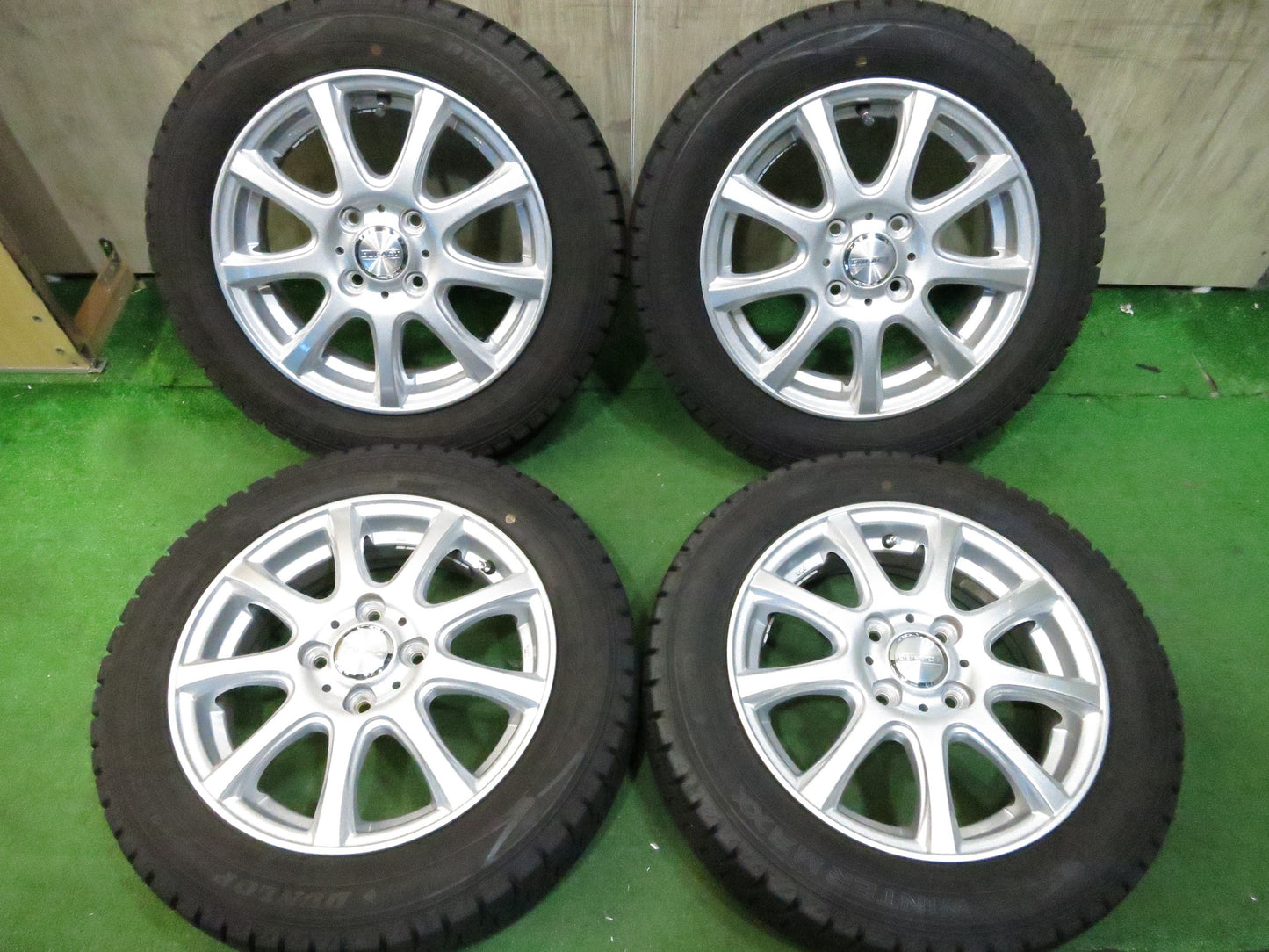 [送料無料]バリ溝！20年！キレイ！ほぼ10分★スタッドレス 155/65R14 ダンロップ ウインターマックス WM02 DUFACT デュファクト 14インチ PCD100/4H★3011606Hス