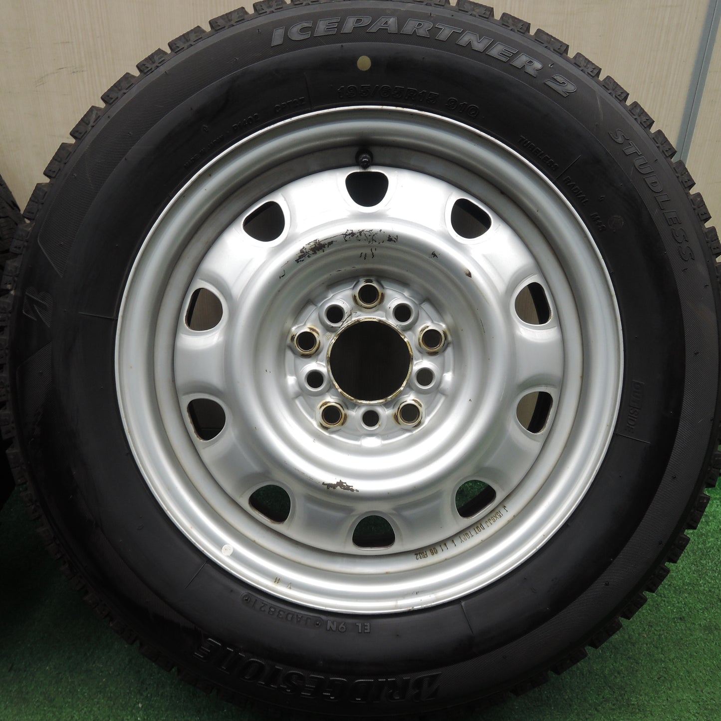 *送料無料*バリ溝！21年！ほぼ10分★スタッドレス 195/65R15 ブリヂストン アイスパートナー2 TOPY スチール 15インチ PCD100 114.3/5H マルチ★3120216HAス