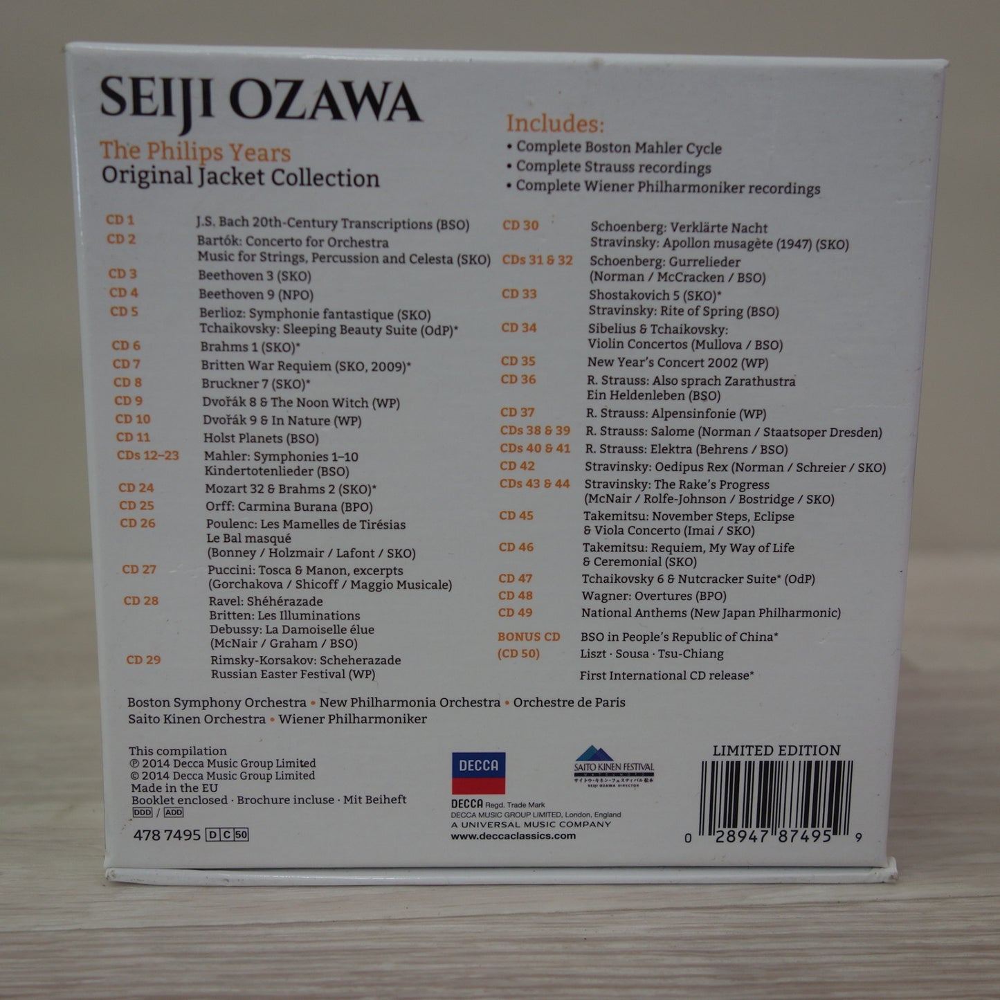[送料無料] キレイ☆SEIJI OZAWA 小澤征爾 THE PHILIPS YEARS CD BOX Disk CDボックス フィリップス・イヤーズ☆