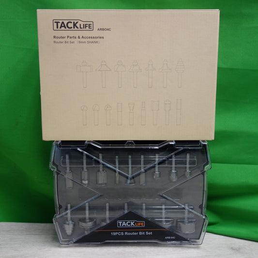 [送料無料] ほぼ未使用！美品！セット☆TACKLIFE トリマー ビット セット 6mm軸 ARB04C 19PCS Router Bit Set 工具 パーツ☆