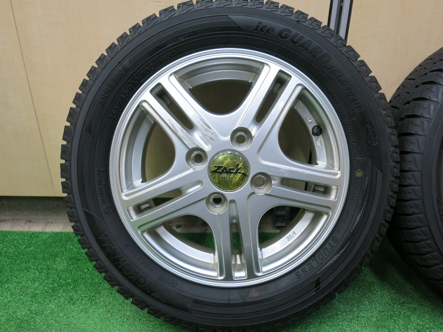 [送料無料]超バリ溝！20年！9.5分以上★スタッドレス 155/65R13 ヨコハマ アイスガード iG50 プラス ZACK JP-105 MONZA ザック 13インチ PCD100/4H★3020410ヒス