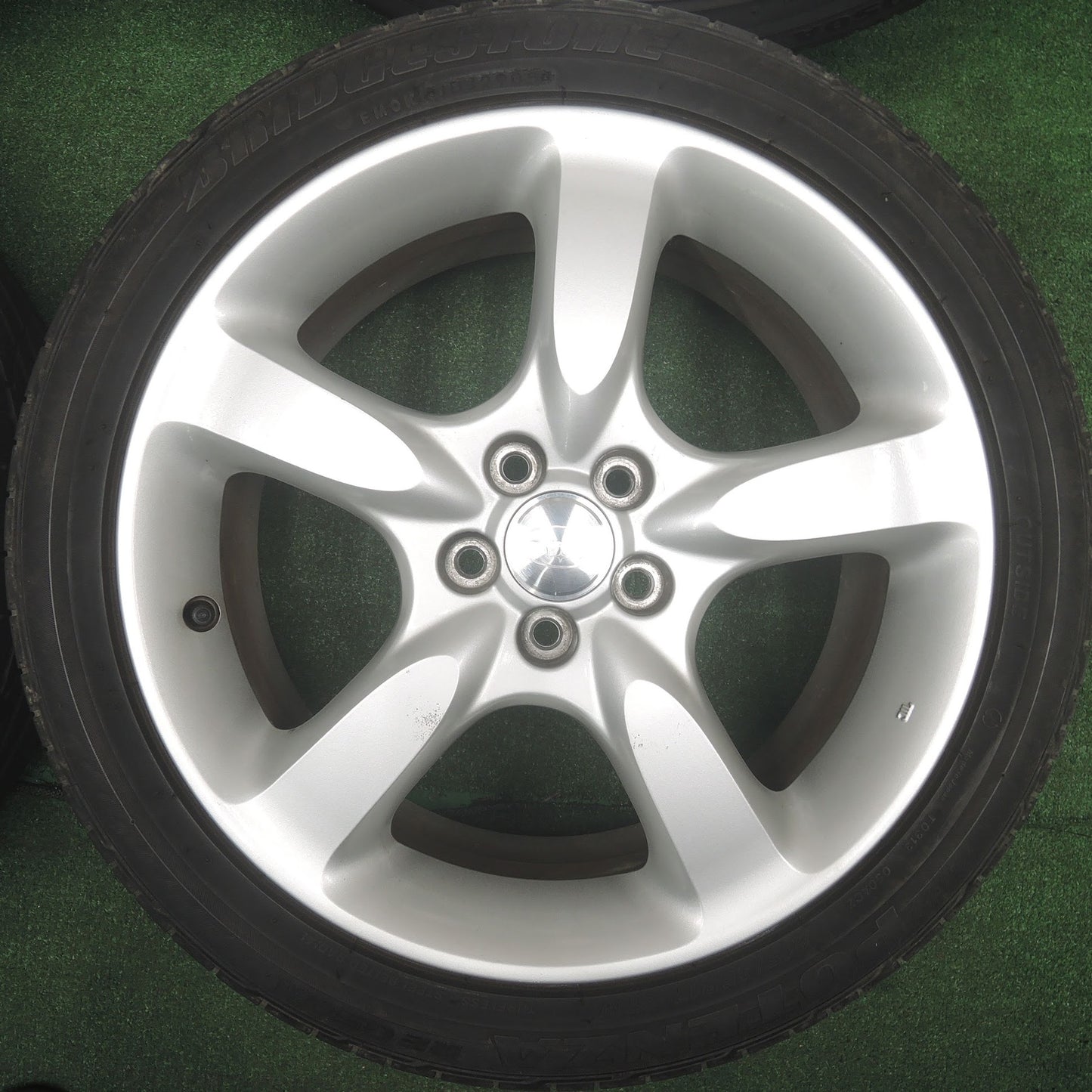 [送料無料]バリ溝！キレイ！9分★スバル レガシィ 純正 215/45R17 ブリヂストン ポテンザ RE050A 17インチ PCD100/5H★3110108SYノ