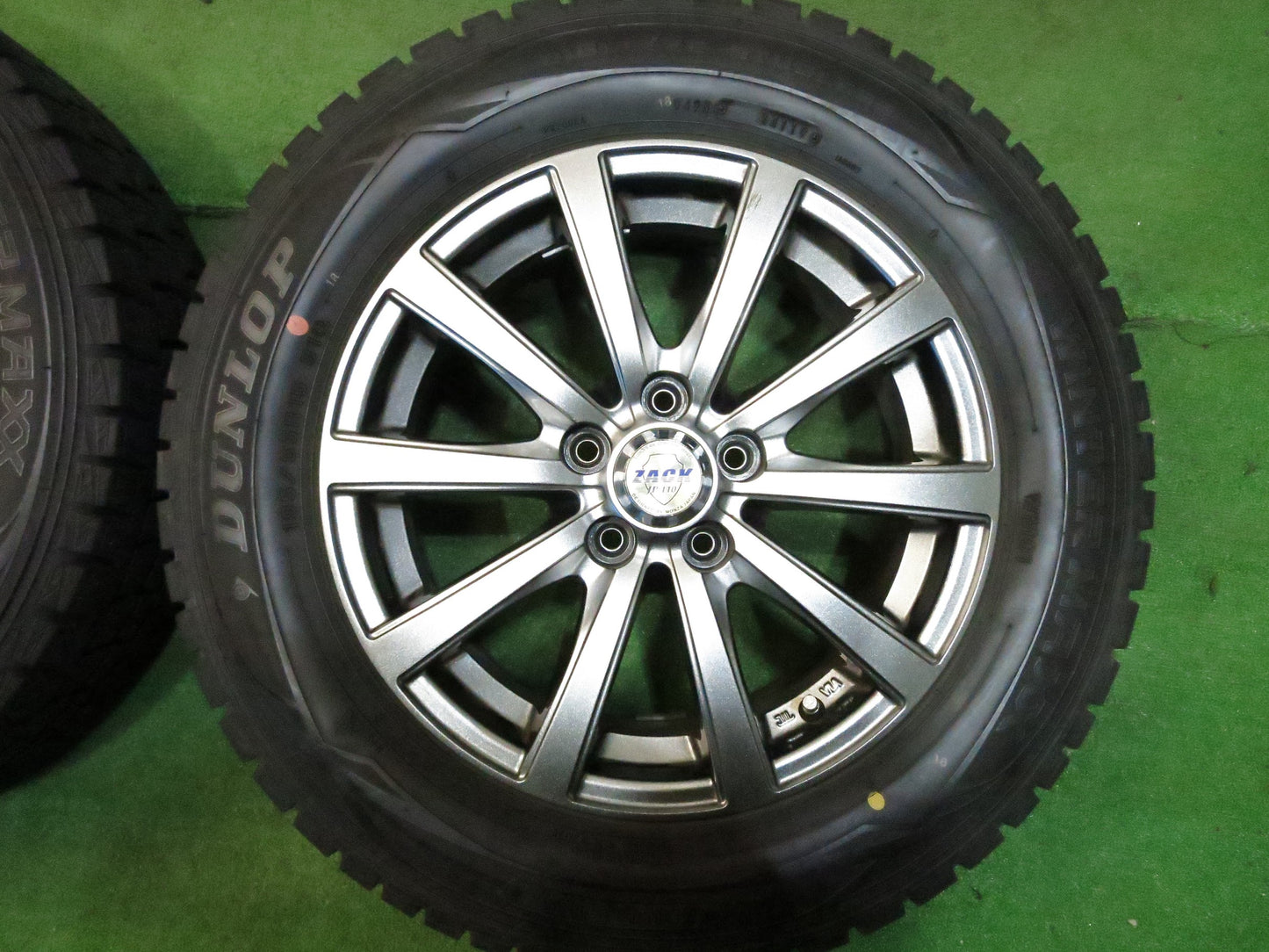 [送料無料]バリ溝！19年！キレイ！9.5分以上★スタッドレス 195/65R15 ダンロップ ウインターマックス WM01 ZACK JP-110 MONZA 15インチ PCD100/5H★3011102Hス