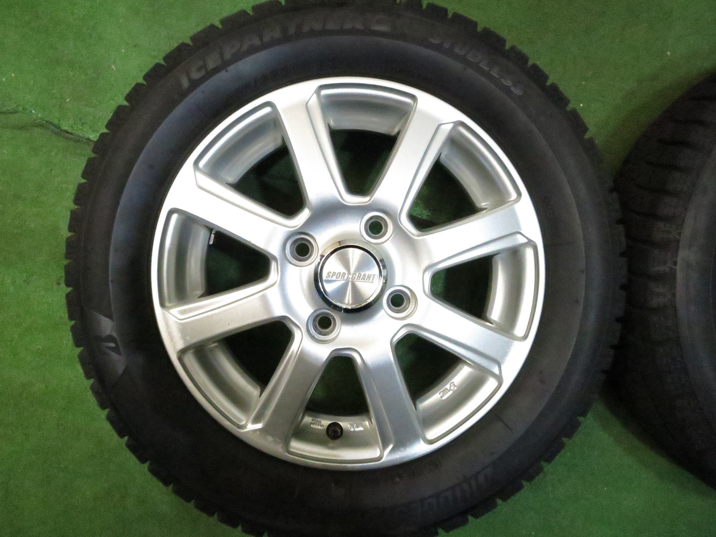 [送料無料]バリ溝！19年！9分★スタッドレス 155/65R13 ブリヂストン アイスパートナー2 SPORT GRAHT 13インチ PCD100/4H★3020609Hス
