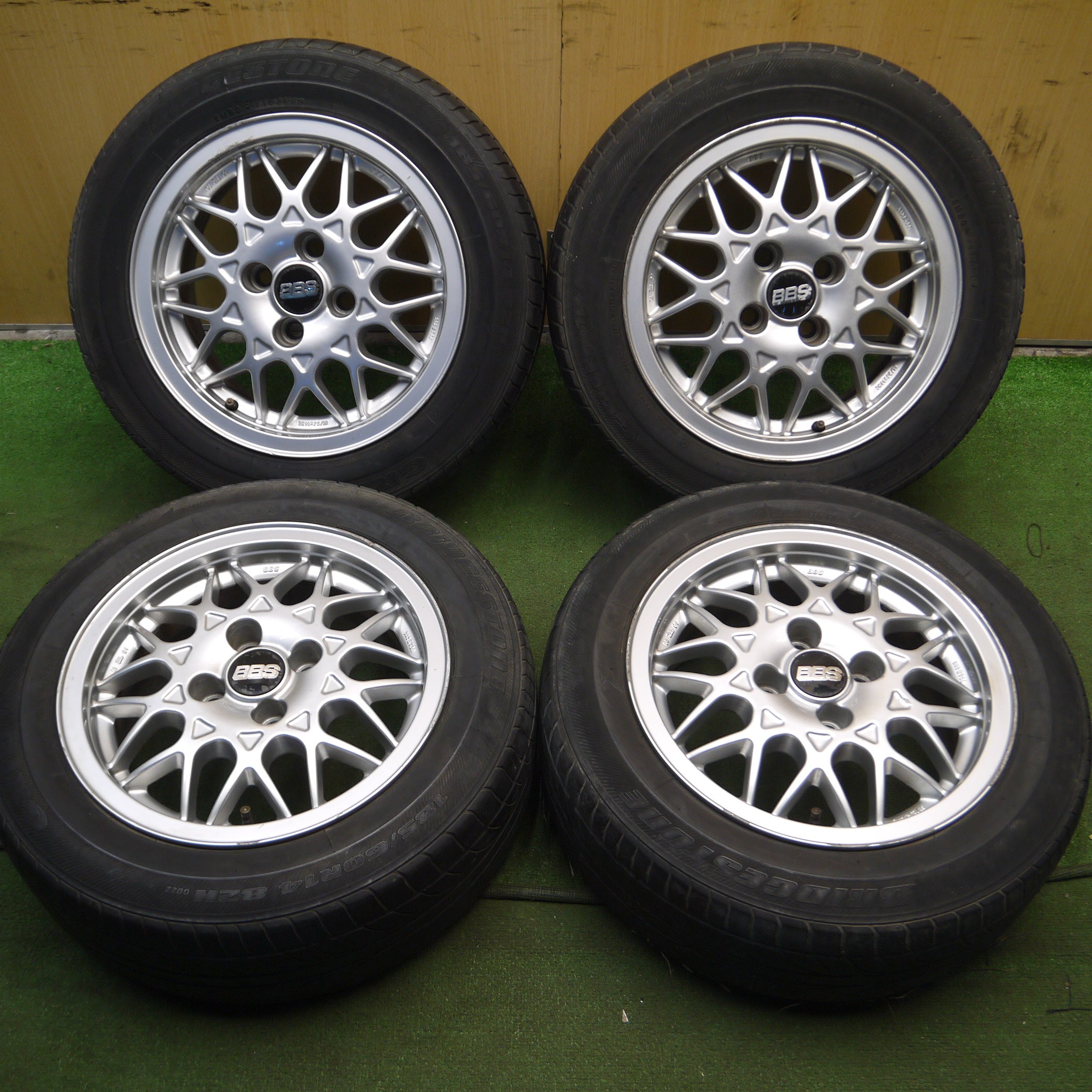 送料無料*4本価格☆ワーゲン 純正 OP BBS 185/60R14 ブリヂストン