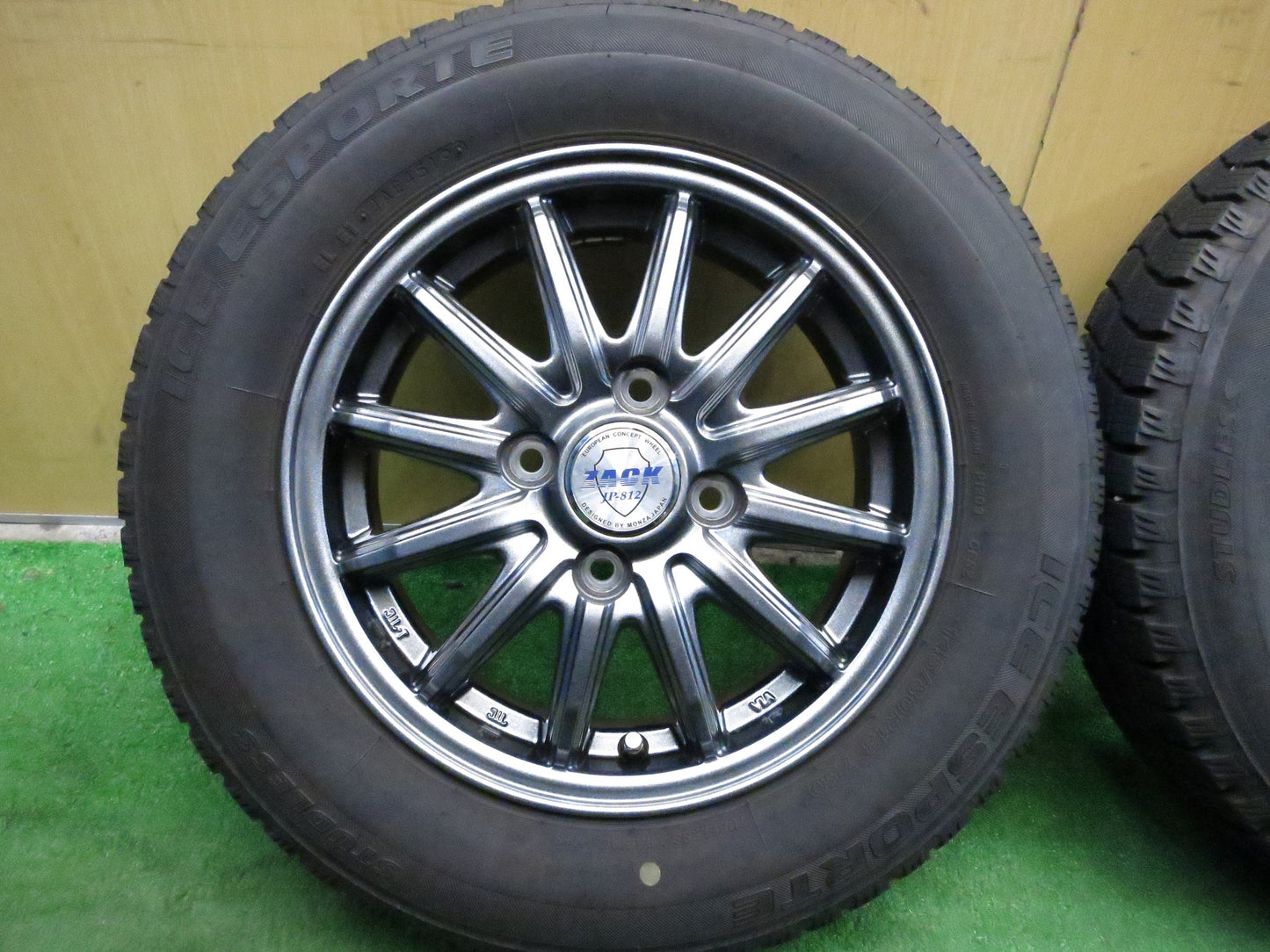 [送料無料]バリ溝！19年！キレイ！9分★スタッドレス 145/80R13 アイスエスポルテ ZACK JP-812 MONZA ザック モンツァ 13インチ PCD100/4H★3012304Hス