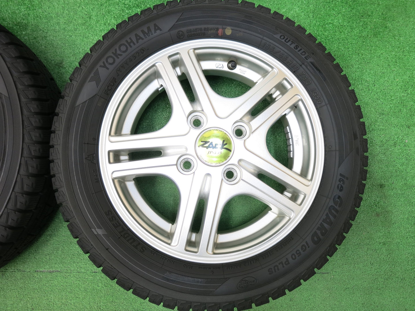 [送料無料]超バリ溝！20年！9.5分以上★スタッドレス 155/65R13 ヨコハマ アイスガード iG50 プラス ZACK JP-105 MONZA ザック 13インチ PCD100/4H★3020410ヒス