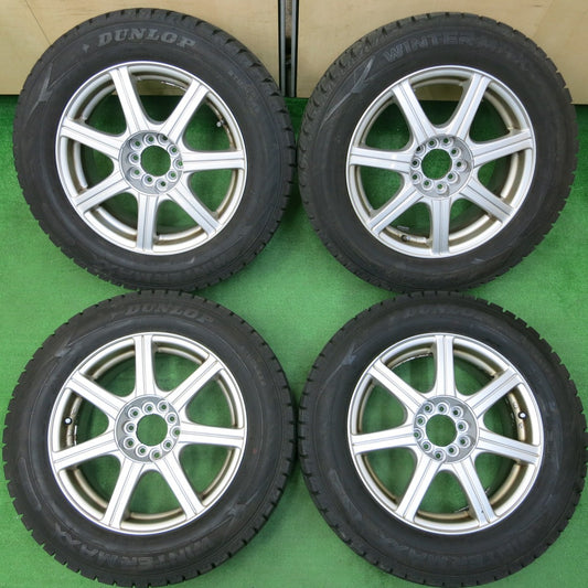 *送料無料* バリ溝!22年!9.5分以上★スタッドレス 215/60R16 ダンロップ ウインターマックス WM02 社外 アルミ PCD100 114.3/5H マルチ★4022008イス
