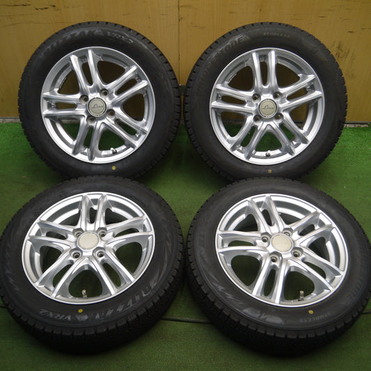 *送料無料* バリ溝!22年!キレイ!ほぼ10分★スタッドレス 155/65R14 ブリヂストン ブリザック VRX2 Linz 社外 アルミ 14インチ PCD100/4H★4021613Hス