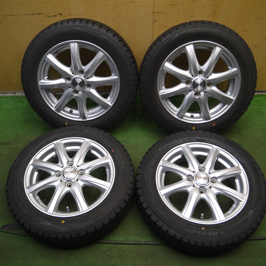 *送料無料*超バリ溝！9.5分以上★スタッドレス 155/65R14 ダンロップ ウインターマックス WM02 MACBES MB8 マクベス 14インチ PCD100/4H★4010801ナス