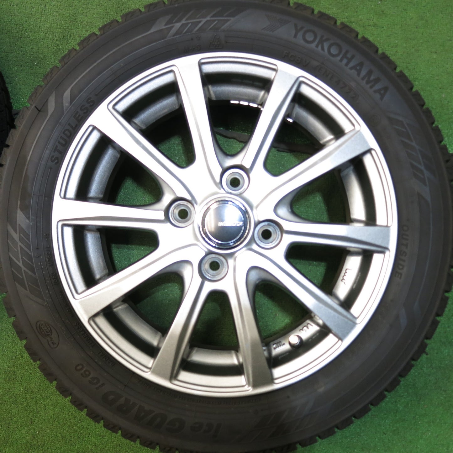 [送料無料]バリ溝！22年！キレイ！ほぼ10分★スタッドレス 155/65R14 ヨコハマ アイスガード iG60 MiLLOUS ミルアス 14インチ PCD100/4H★3041202Hス
