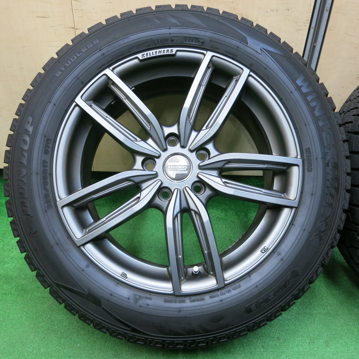 *送料無料*バリ溝！20年！キレイ！9.5分★BMW 等 KELLENERS Sport 225/55R17 スタッドレス ダンロップ ウインターマックス WM02 ケレナーズ PCD112/5H★3122004イス