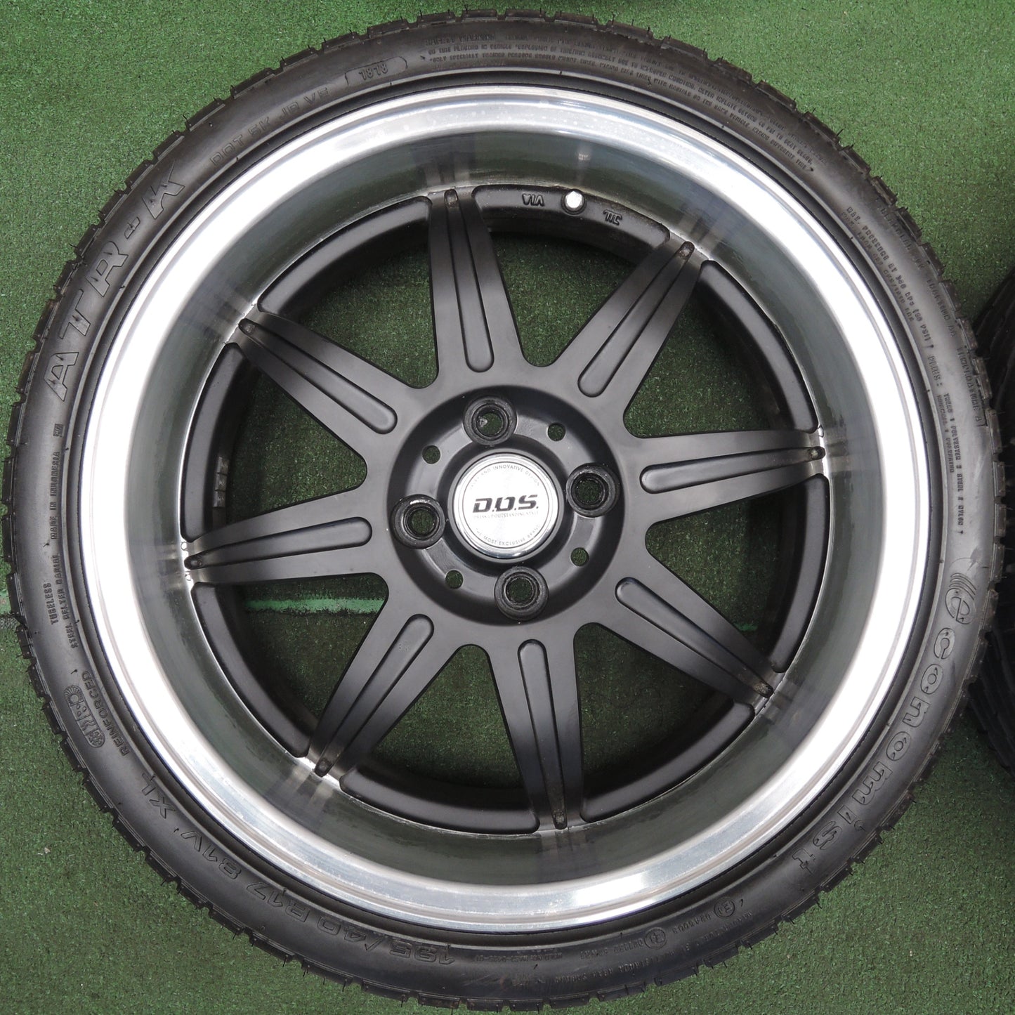 *送料無料* バリ溝！キレイ！9.5分★195/40R17 エコノミスト ATR-K D.O.S. DOS 社外 アルミ 17インチ PCD100/4H★4030604TNノ