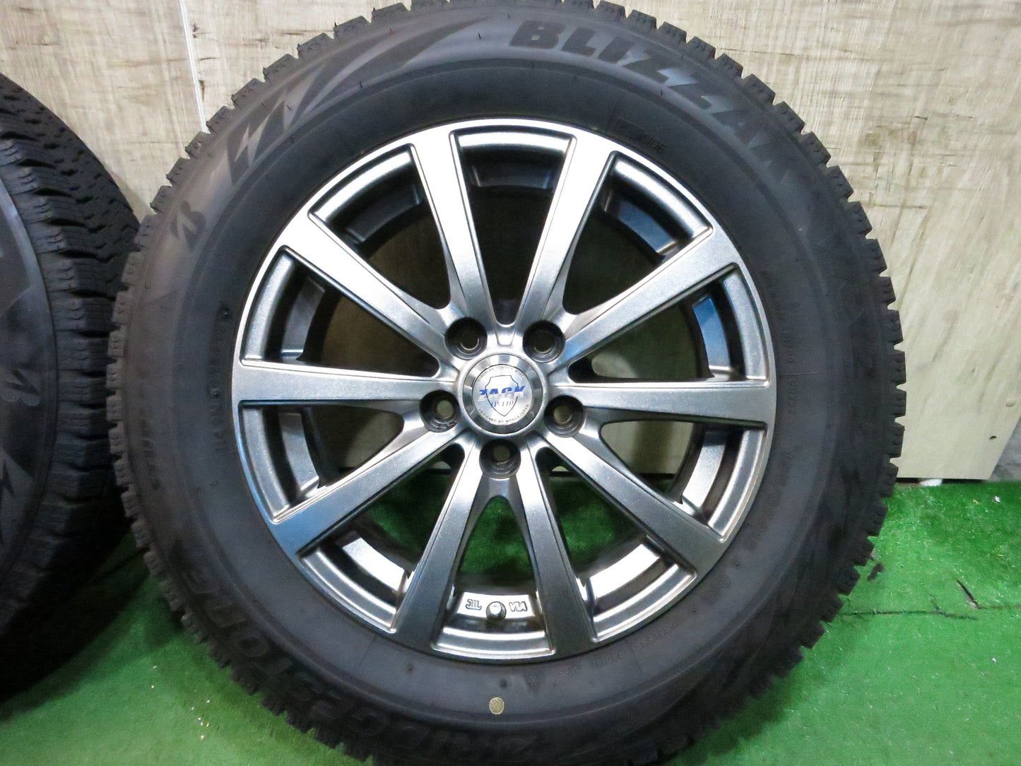 [送料無料]バリ溝！21年！キレイ！ほぼ10分★スタッドレス 195/65R15 ブリヂストン ブリザック VRX2 ZACK JP-110 MONZA ザック 15インチ PCD100/5H★3011108Hス