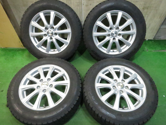 [送料無料]バリ溝！キレイ！9分★スタッドレス 215/60R16 グッドイヤー アイスナビ6 V.E.X. VEX 社外 アルミ 16インチ PCD114.3/5H★3020702Hス