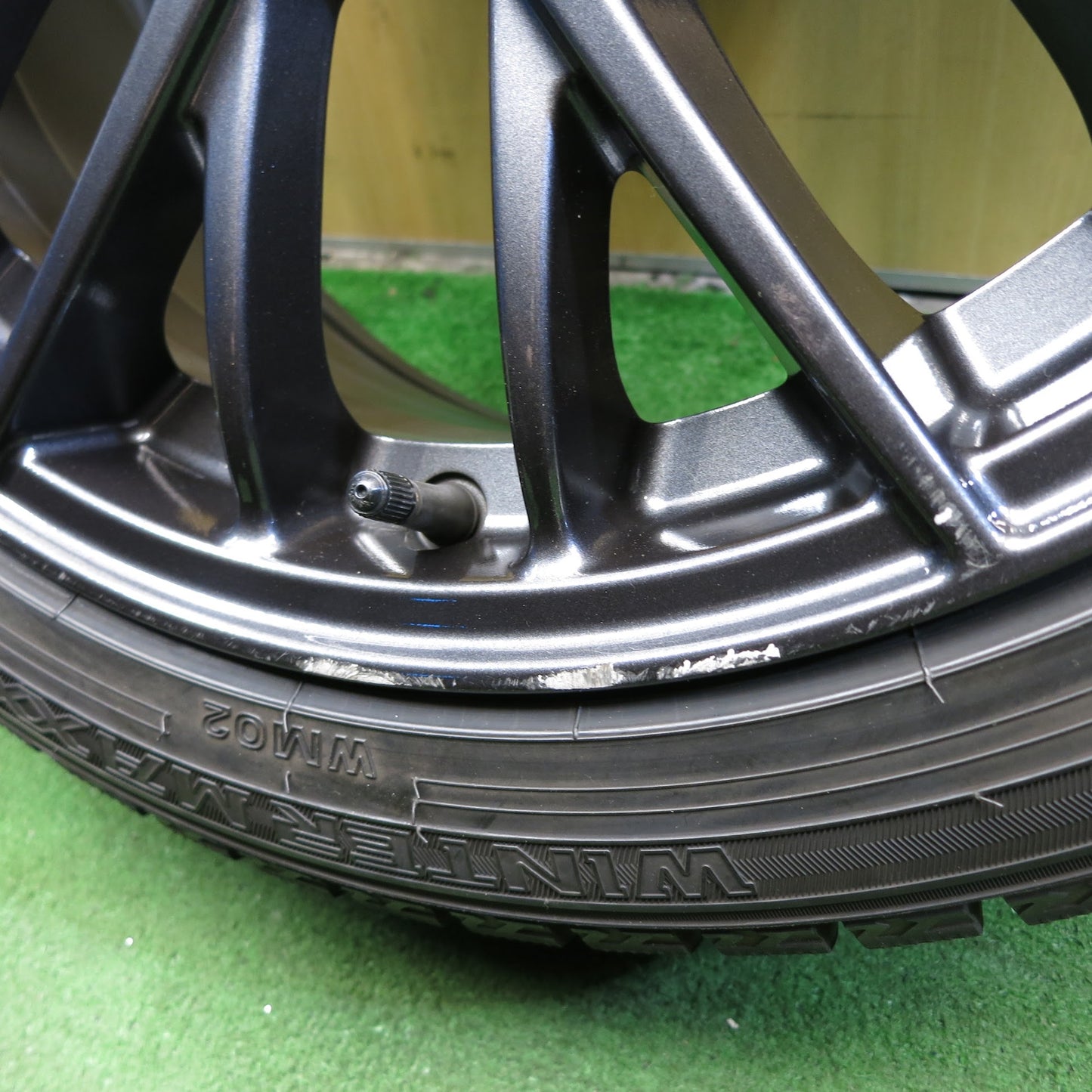 [送料無料]バリ溝！9.5分★スバル WRX STI 純正 245/40R18 スタッドレス ダンロップ ウインターマックス WM02 18インチ PCD114.3/5H★3060606Hス