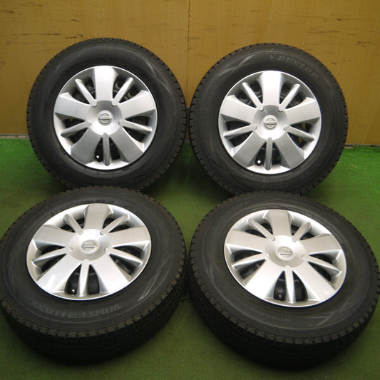 *送料無料* バリ溝!9.5分★日産 NV200 バネット 純正 スチール 165R14 8PR スタッドレス ダンロップ ウインターマックス SV01 14インチ PCD114.3/4H★4021313Hス