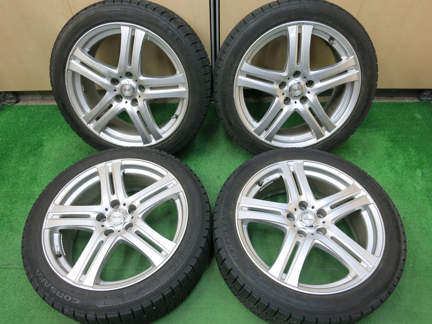 [送料無料]バリ溝！8.5分★スタッドレス 225/45R18 ナンカン CORSAFA T.R.G.5. TRG5 社外 アルミ 18インチ PCD114.3/5H★2122705ヒス