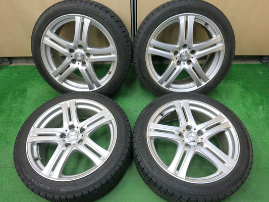 [送料無料]バリ溝！8.5分★スタッドレス 225/45R18 ナンカン CORSAFA T.R.G.5. TRG5 社外 アルミ 18インチ PCD114.3/5H★2122705ヒス