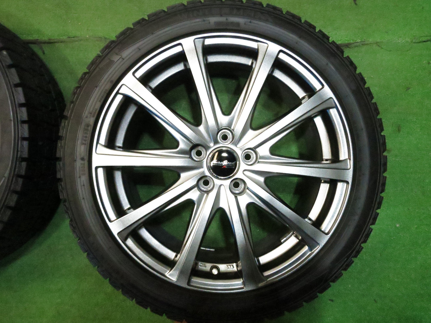[送料無料]バリ溝！20年！綺麗！9.5分★スタッドレス 215/45R17 ダンロップ ウインターマックス WM02 EuroSpeed MANARAY SPORT マナレイ PCD100/5H★3011104Hス