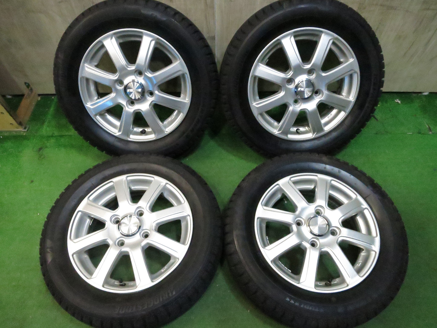 [送料無料]バリ溝！19年！9分★スタッドレス 155/65R13 ブリヂストン アイスパートナー2 SPORT GRAHT 13インチ PCD100/4H★3020609Hス