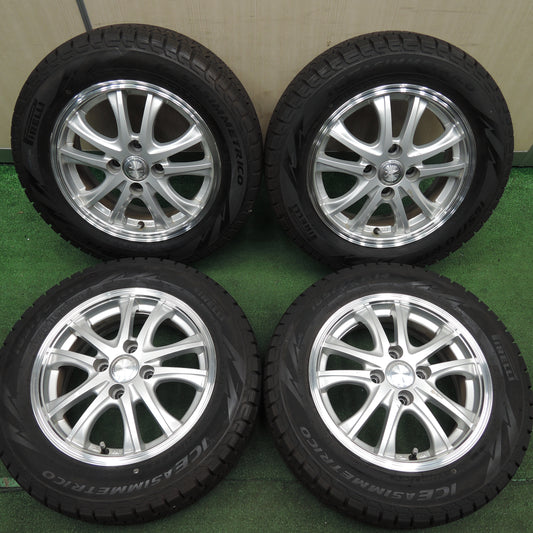 *送料無料*バリ溝!ほぼ10分★スタッドレス 165/70R14 ピレリ アイスアシンメトリコ VELVA ヴェルヴァ 14インチ PCD100/4H★3122321HAス