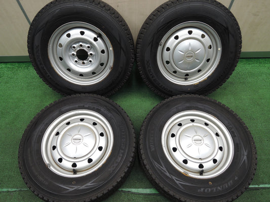 [送料無料]バリ溝！9.5分★スタッドレス 165R13 6PR ダンロップ ウインターマックス SV01 TOPY SCHWARZ MV スチール PCD100 114.3/4H マルチ★3112513HAス