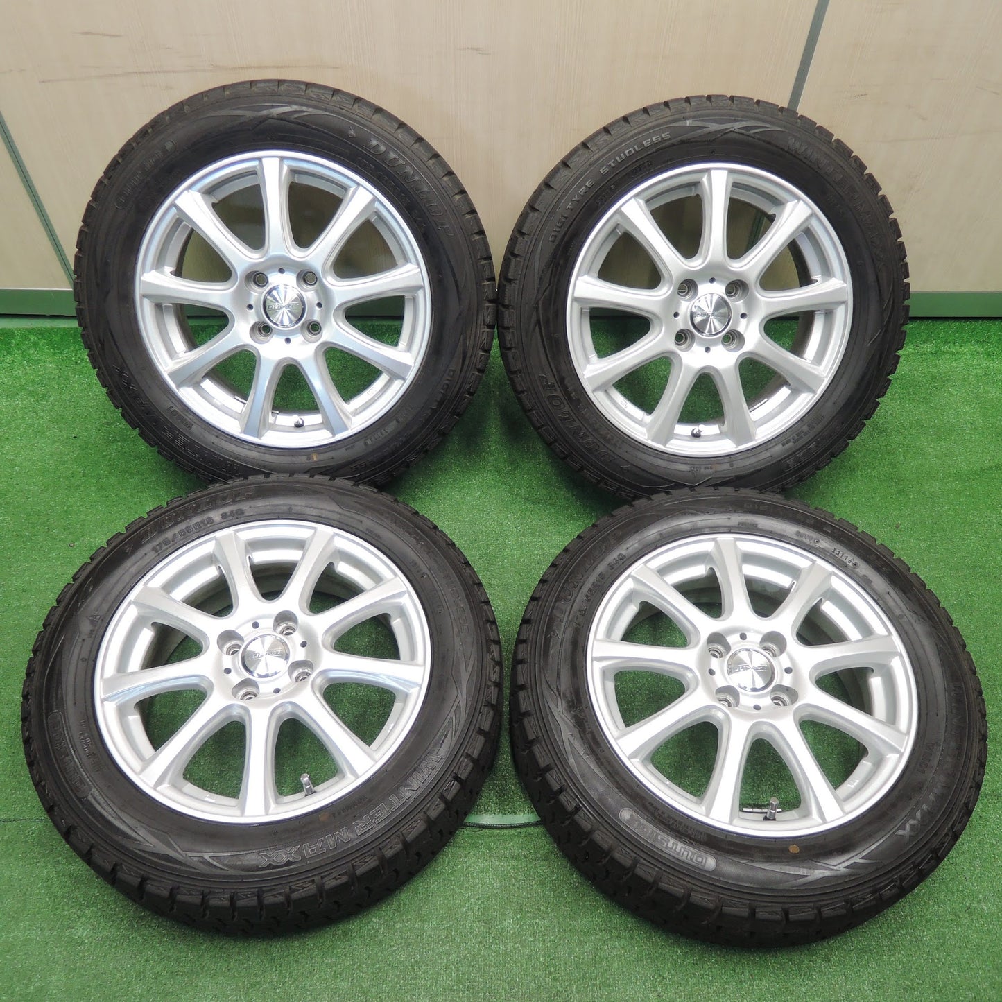 [送料無料]バリ溝！キレイ！9.5分★スタッドレス 175/65R15 ダンロップ ウインターマックス WM01 DUFACT デュファクト 15インチ PCD100/4H★3092401NJス