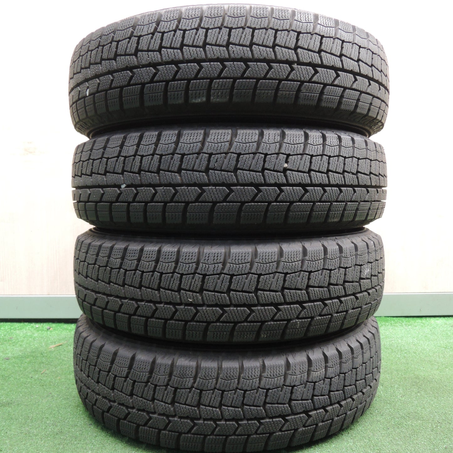 *送料無料*超バリ溝！21年！ほぼ10分★スタッドレス 155/65R14 ダンロップ ウインターマックス WM02 LAPORTA ラポルタ 14インチ PCD100/4H★4012704HAス