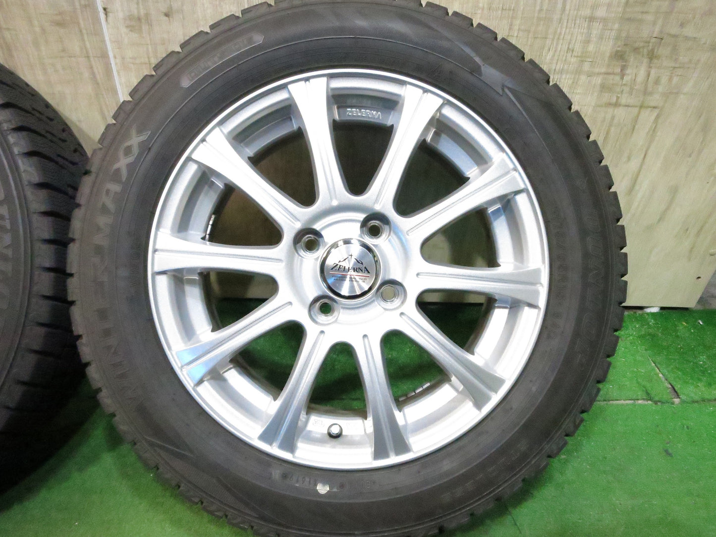 [送料無料]バリ溝！19年！キレイ！9.5分★スタッドレス 175/65R15 ダンロップ ウインターマックス WM02 ZELERNA 社外 アルミ 15インチ PCD100/4H★3022002Hス