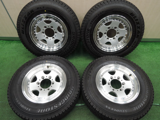 *送料無料*超バリ溝！21年！9.5分以上★スタッドレス 195/80R15 ブリヂストン ブリザック VL1 社外 アルミ 15インチ PCD139.7/6H★3112507HAス
