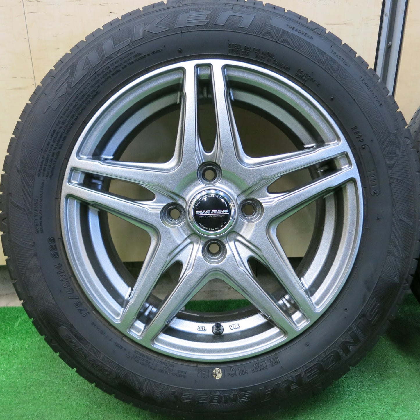 [送料無料]バリ溝！21年！キレイ！9.5分★175/65R14 WAREN HOT STUFF ファルケン シンセラ SN832i ヴァーレン 14インチ PCD100/4H★3082801ヒノ