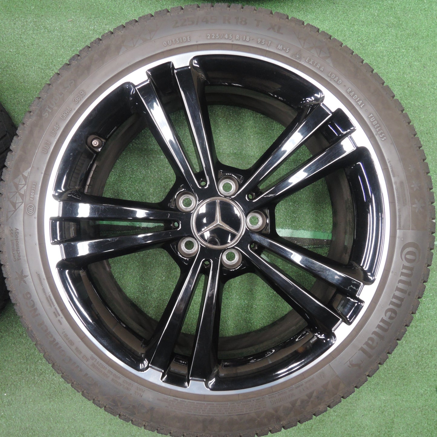 [送料無料] バリ溝！9分！キレイ★ベンツ CLAクラス W177 Aクラス 純正 225/45R18 スタッドレス コンチネンタル ノースコンタクト NC6 PCD112/5H★4011905TNス