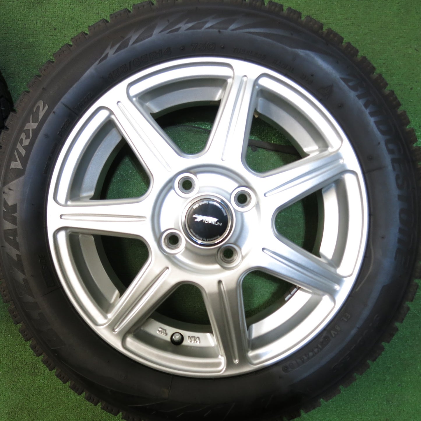 [送料無料]バリ溝！キレイ！9.5分★スタッドレス 155/65R14 ブリヂストン ブリザック VRX2 TOPRUN トップラン 14インチ PCD100/4H★3041009Hス
