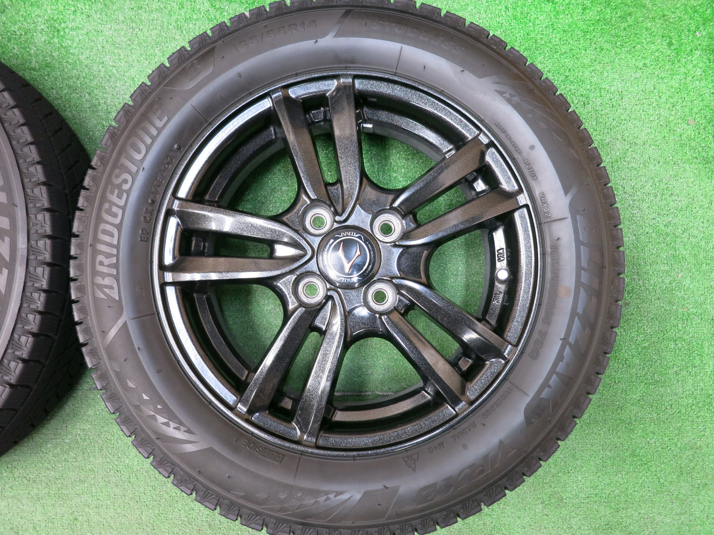 [送料無料]バリ溝！21年！キレイ！ほぼ10分★スタッドレス 165/65R14 ブリヂストン ブリザック VRX3 VATRRA バトラ 14インチ PCD100/4H★2121203ヒス
