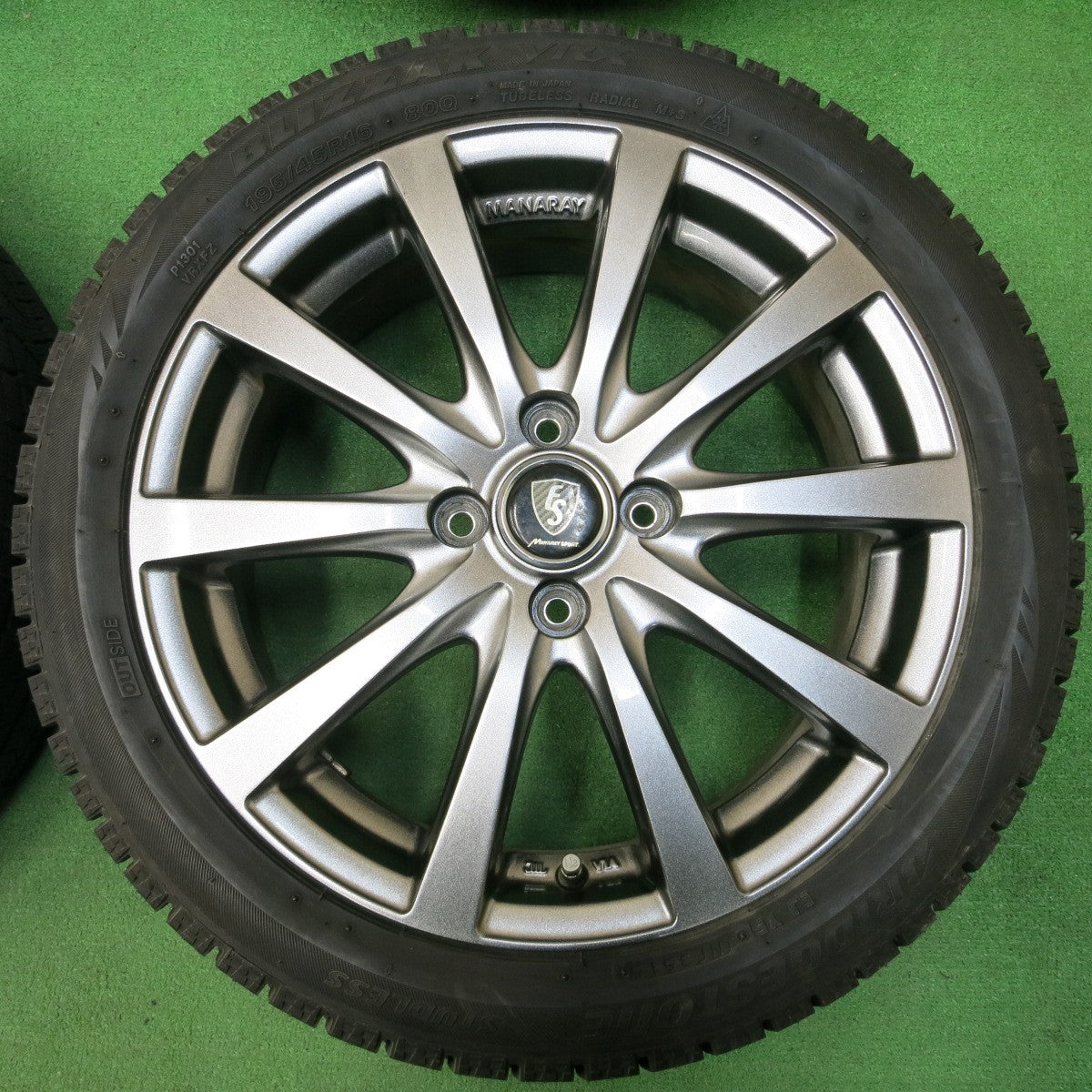 *送料無料* バリ溝！キレイ！9.5分★ホンダ S660 165/55R15 195/45R16 スタッドレス ブリヂストン ブリザック VRX MANARAY SPORT マナレイ PCD100/4H★4030609イス