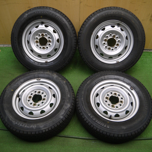 *送料無料* バリ溝!21年!9.5分★スタッドレス 145/80R12 80/78N ブリヂストン W300 スチール ホイール PCD100 110 114.3/4H マルチ★4022104Hス