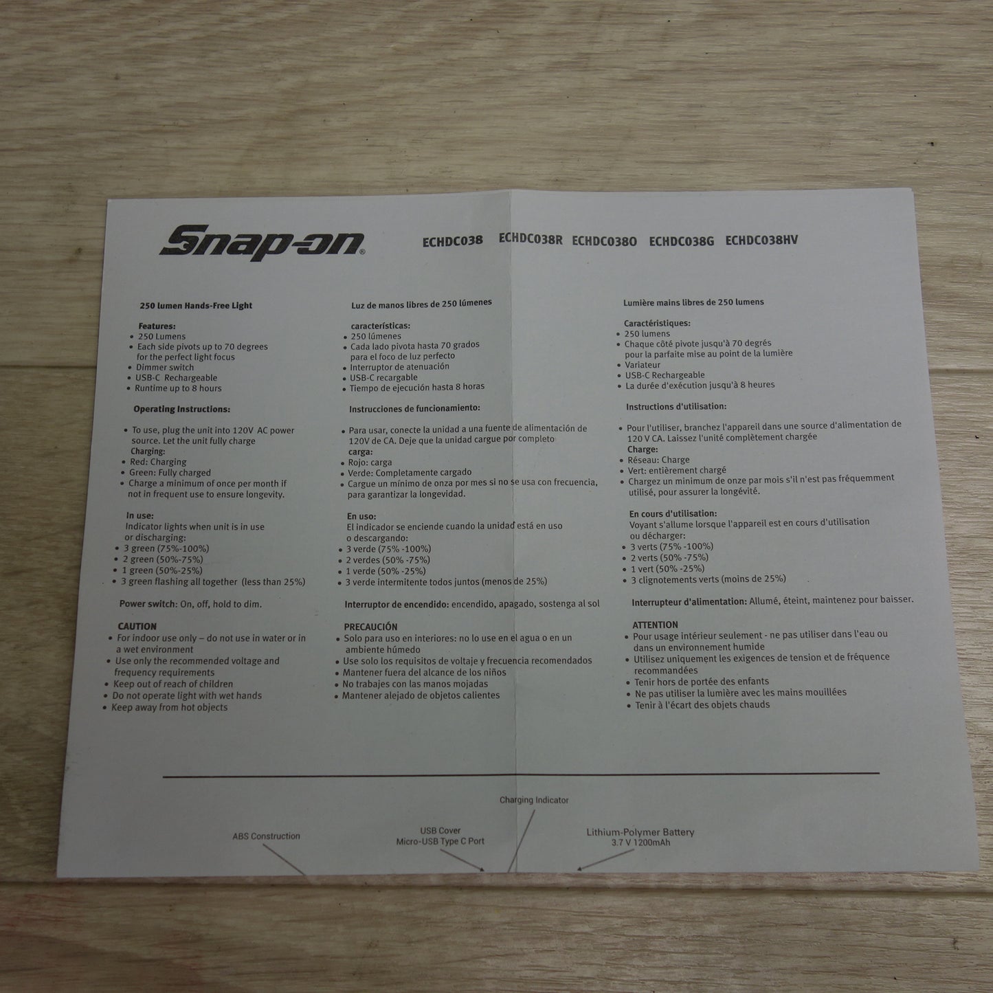 *送料無料*美品☆Snap-on スナップオン ハンズフリーネックライト ECHDC038 ブラック 黒☆