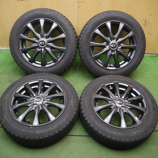 *送料無料*バリ溝！21年！キレイ！ほぼ10分★スタッドレス 155/65R14 ダンロップ ウインターマックス WM02 Exsteer エクスター 14インチ PCD100/4H★3111301Hス