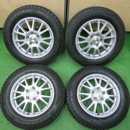 *送料無料*バリ溝!20年!キレイ!9.5分★スタッドレス 205/65R16 ダンロップ ウインターマックス WM02 VTO 社外 アルミ 16インチ PCD114.3/5H★3121910イス