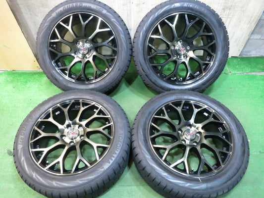 *送料無料*超バリ溝！21年！キレイ！ほぼ10分★ベンツ 等 RAYS マルカ makina ISOTTA 225/50R17 スタッドレス ヨコハマ アイスガード iG70 マキナイゾッタ PCD112/5H★3021009Hス