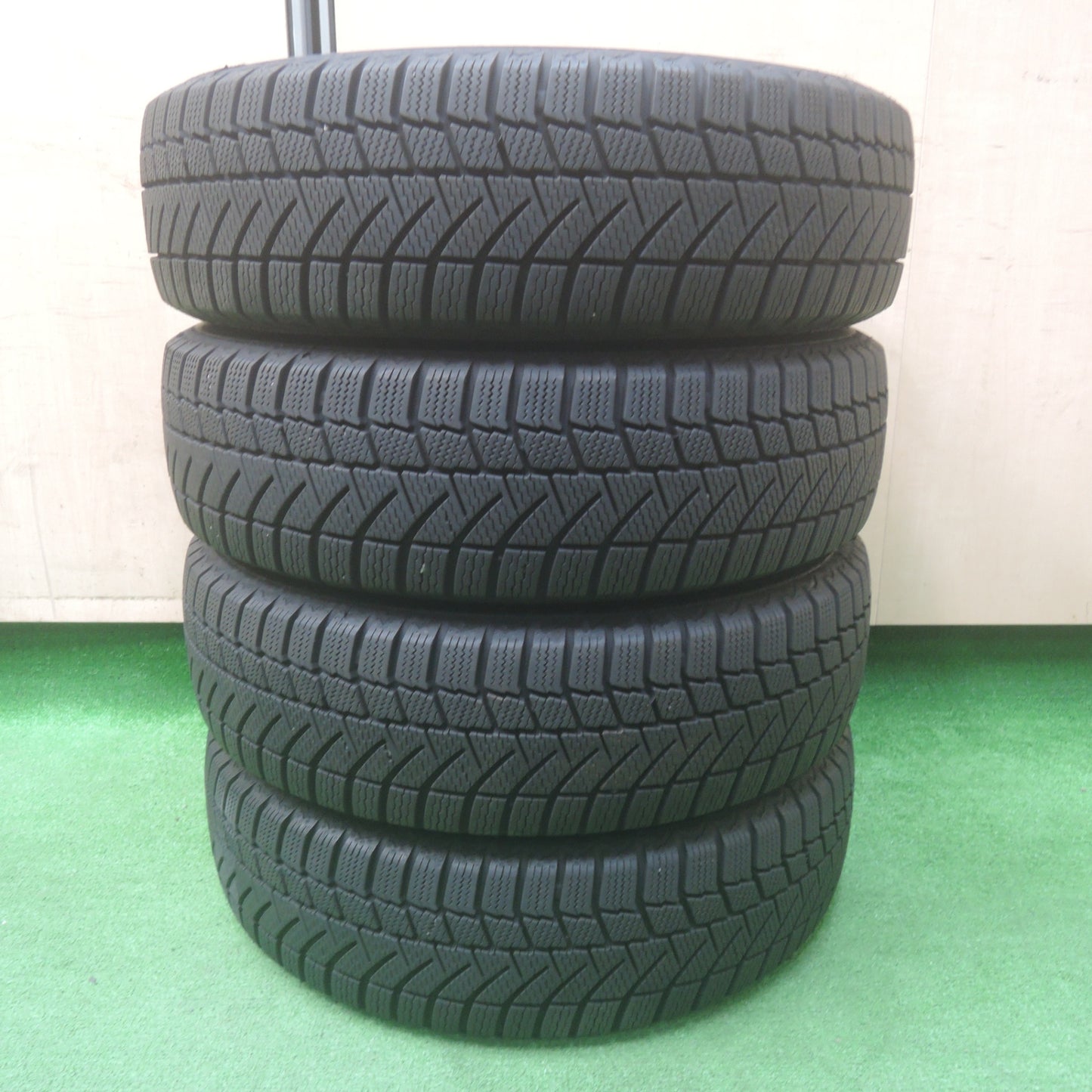 *送料無料*バリ溝！キレイ！8.5分★スタッドレス 155/65R14 コンチネンタル コンチバイキング コンタクト6 スチール ホイール 14インチ PCD100/4H★4011909SYス