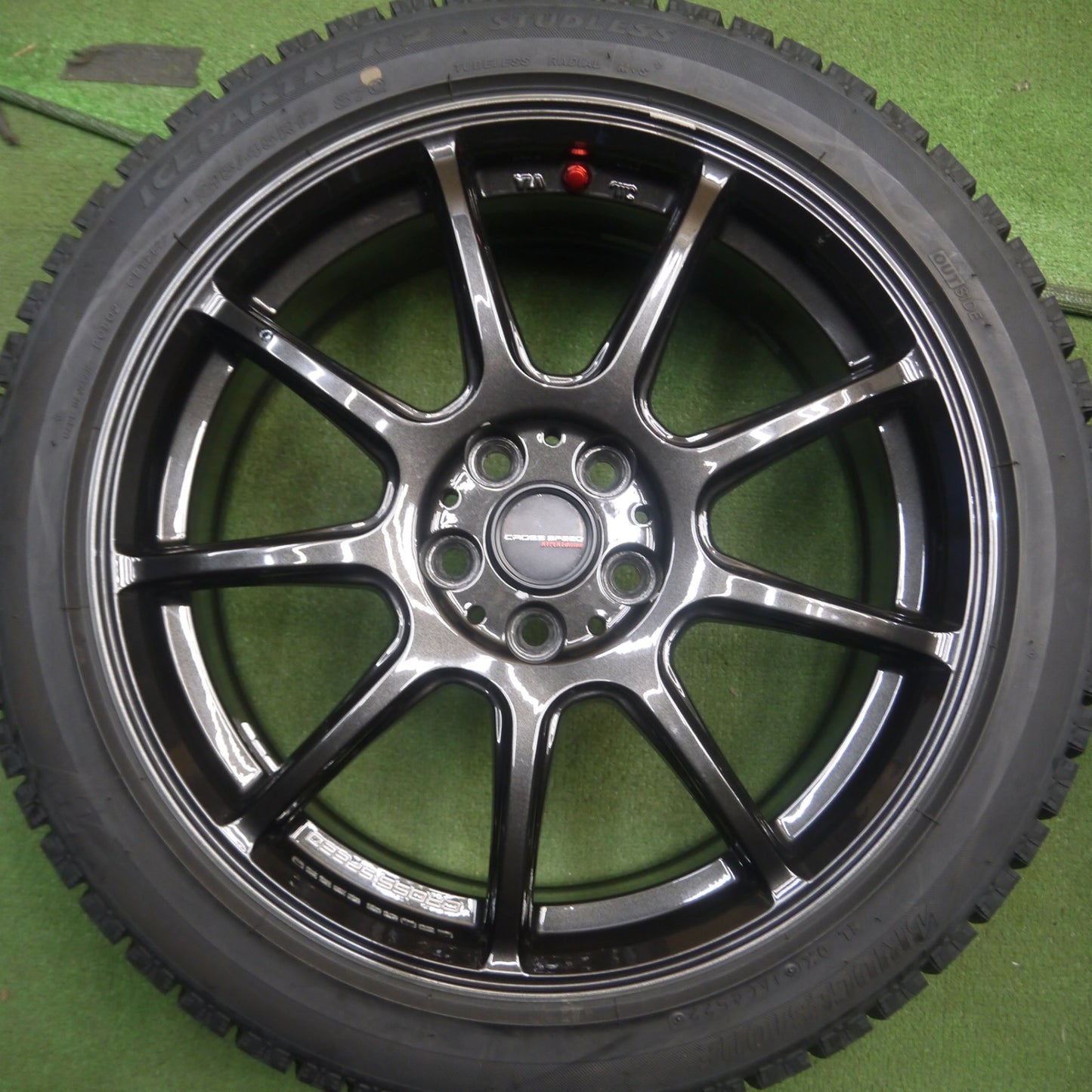 *送料無料* バリ溝！22年！9.5分★86 BRZ等 CROSS SPEED 215/45R17 スタッドレス ブリヂストン アイスパートナー2 クロススピード PCD100/5H★4021904Hス