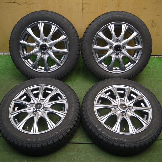 *送料無料*バリ溝！20年！キレイ！9分★スタッドレス 155/65R14 トーヨー オブザーブ ガリット GIZ LUTZ 社外 アルミ 14インチ PCD100/4H★4011002Hス