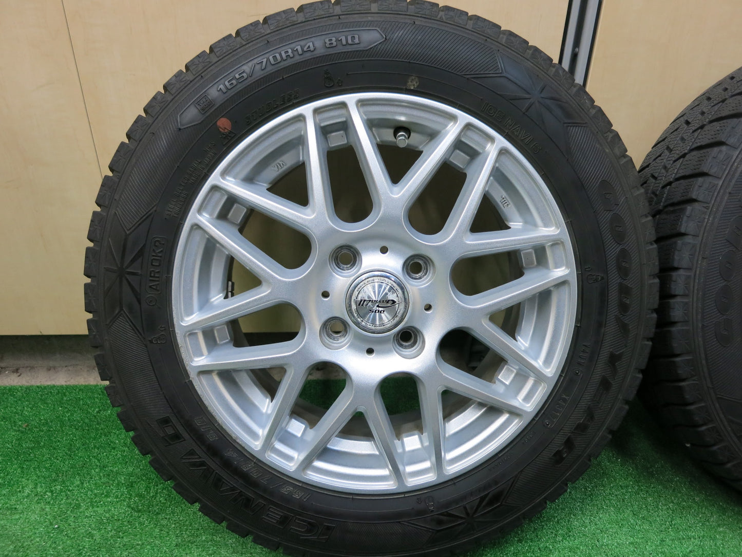 [送料無料]バリ溝！9分★スタッドレス 165/70R14 グッドイヤー アイスナビ6 D.O.S. GaviaLⅡ DOS 14インチ PCD100/4H★2121309ヒス