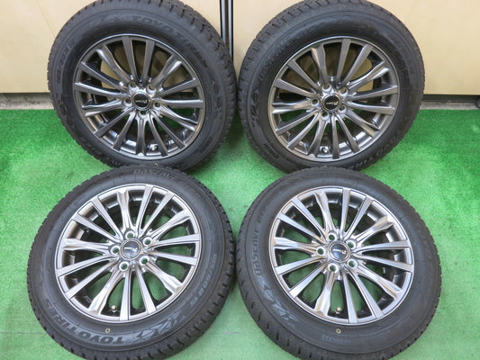 [送料無料]バリ溝！20年！キレイ！ほぼ10分★スタッドレス 185/60R15 トーヨー オブザーブ GIZ2 SIBILLA NEXT W5 シビラ 15インチ PCD100/5H★3020407ヒス