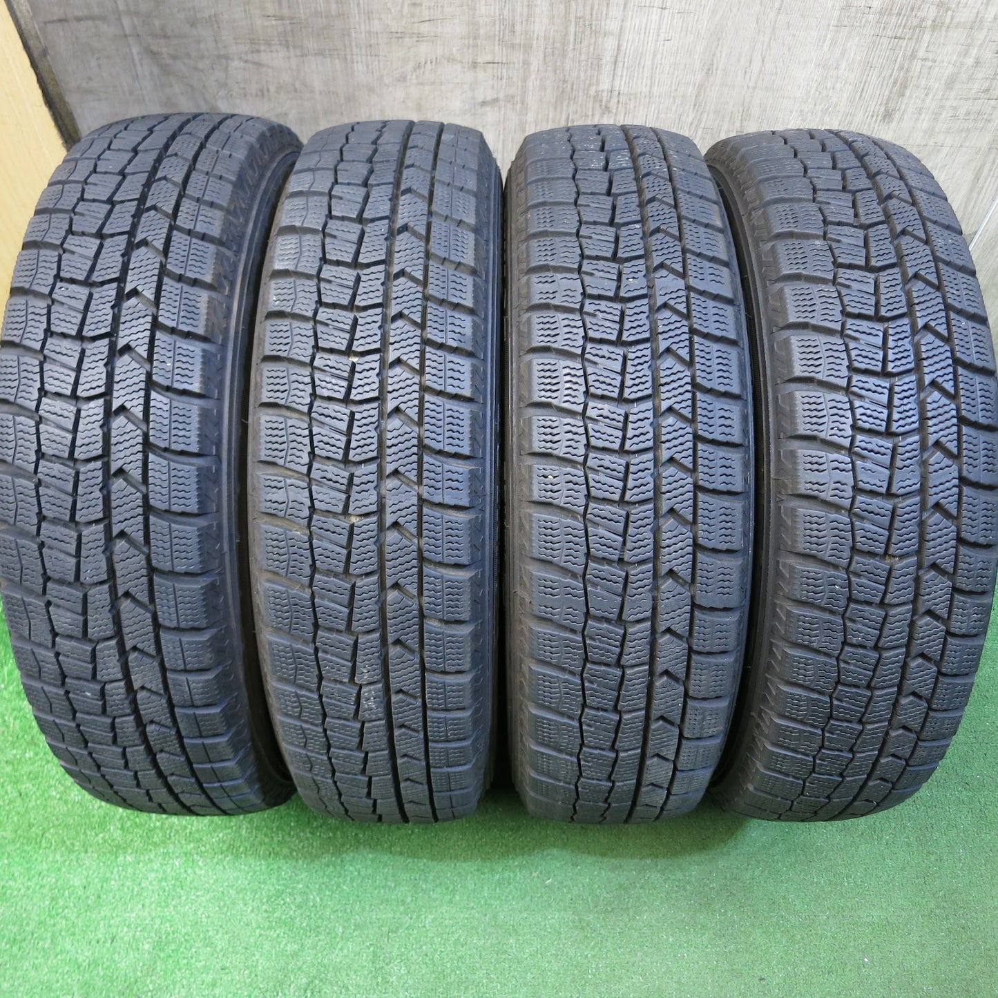[送料無料]バリ溝！9.5分以上★スタッドレス 155/65R14 ダンロップ ウインターマックスWM02 SIBILLA NEXT SF-5 シビラ ネクスト 14インチ PCD100/4H★3041201Hス
